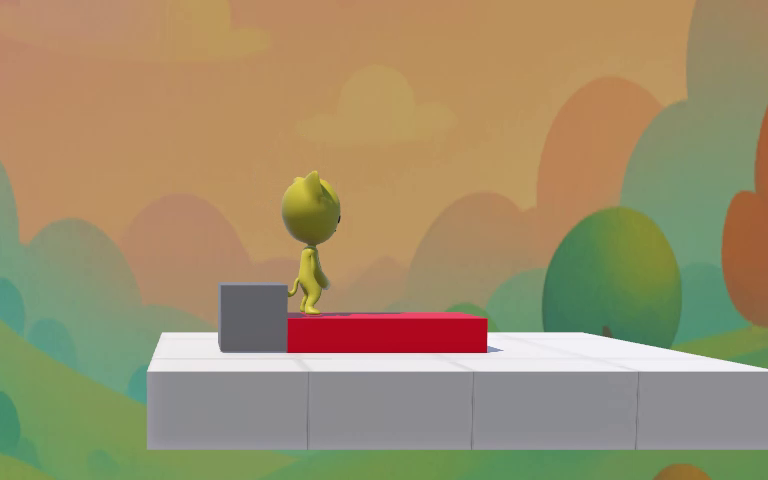 Character standing upright on the platform